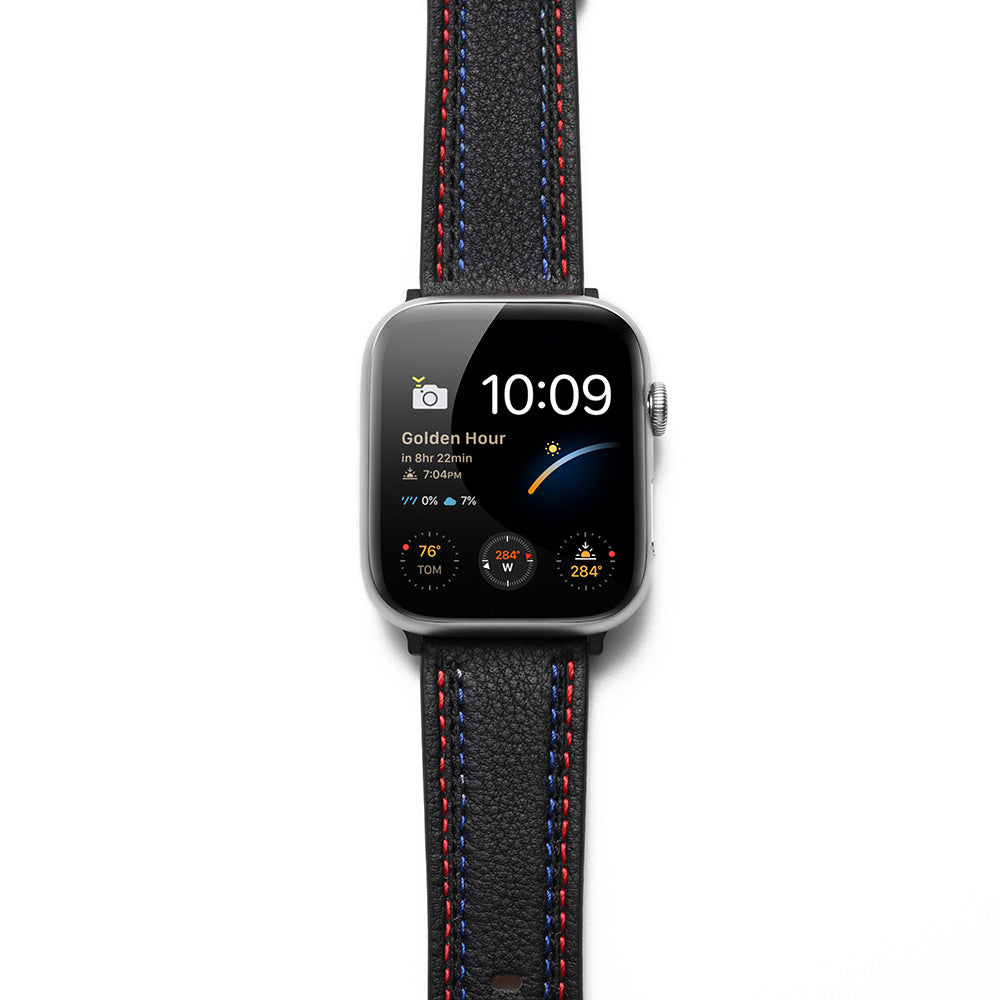 Genuine Leather Stitching Design Smart Bracelet Watch Strap Replacement for Apple Watch Ultra 2 49mm Series 9 45mm SE (2023) 44mm Series 3 2 1 42mm Apple Watch Series 6 5 4 SE 44mm SE (2022) 44mm Ultra 49mm Series 8 45mm 7 45mm Genuine Leather Stitching Design Smart Bracelet Watch Strap Replacement for Apple Watch Ultra 2 49mm Series 9 45mm SE (2023) 44mm Series 3 2 1 42mm Apple Watch Series 6 5 4 SE 44mm SE (2022) 44mm Ultra 49mm Series 8 45mm 7 45mm